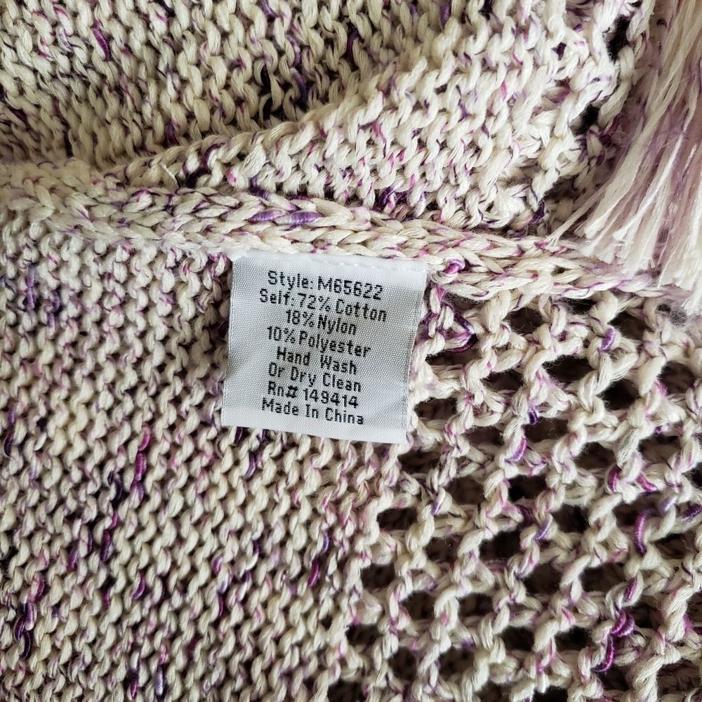 Johnny Was Knitted Poncho with Tassels Style No: M65622 RN# 149414 - Picture 10 of 11